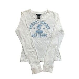 Vtg Abercrombie and Fitch Ski Team Shirt Preppy Rare Sz M Y2K